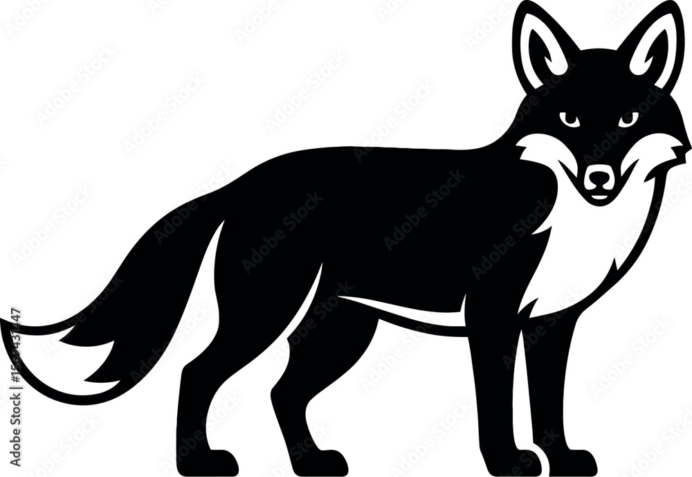 Fototapeta premium Fox vector silhouette design