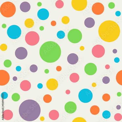 seamless colorful polka dots pattern background