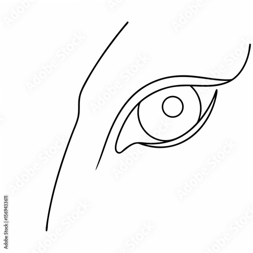 Elegant horse eye line art animal eye equine