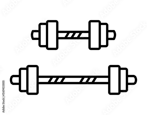 Barbell outline icon. Vector barbell icon.