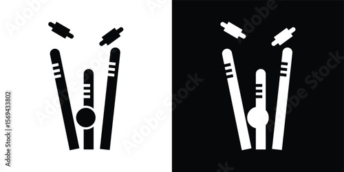 Cricket wicket icon set. Cricket game vector collection isolated on transparent background. cricket tournament wicket out elements template. vintage for clubs and team. Sports sign for web app. Vector
