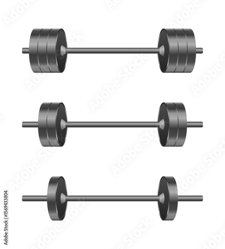 Illustration of a metal barbell. Vector file format. Gradient color.