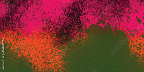 Abstract vibrant color explosion with a bold composition featuring layers of pink orange and green hues creating a visually stimulating effect.