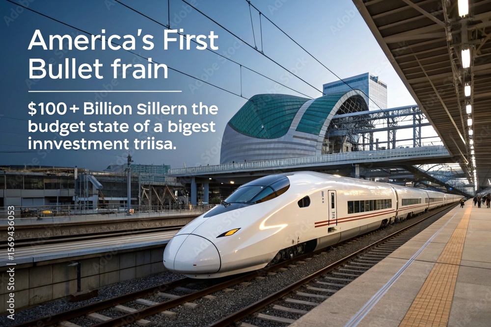 High Speed Bullet Train Cutting Through the American Landscape High Speed Bullet Train Cutting Through the American Landscape