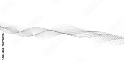 Abstract smoky grey wave on white background,,blend line abstract grey wave on white background