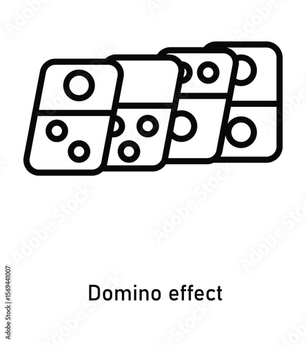 Domino Effect Icon – Cause and Consequence Business Chain Reaction Vector Concept