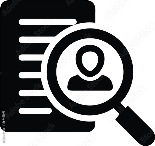 Human resources search and document icon