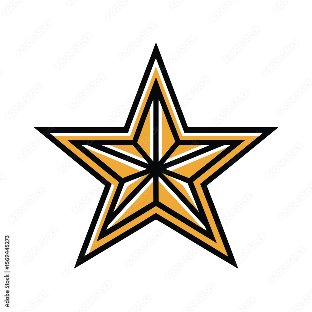 Fototapeta premium Bold Outline of Gold Star Icon