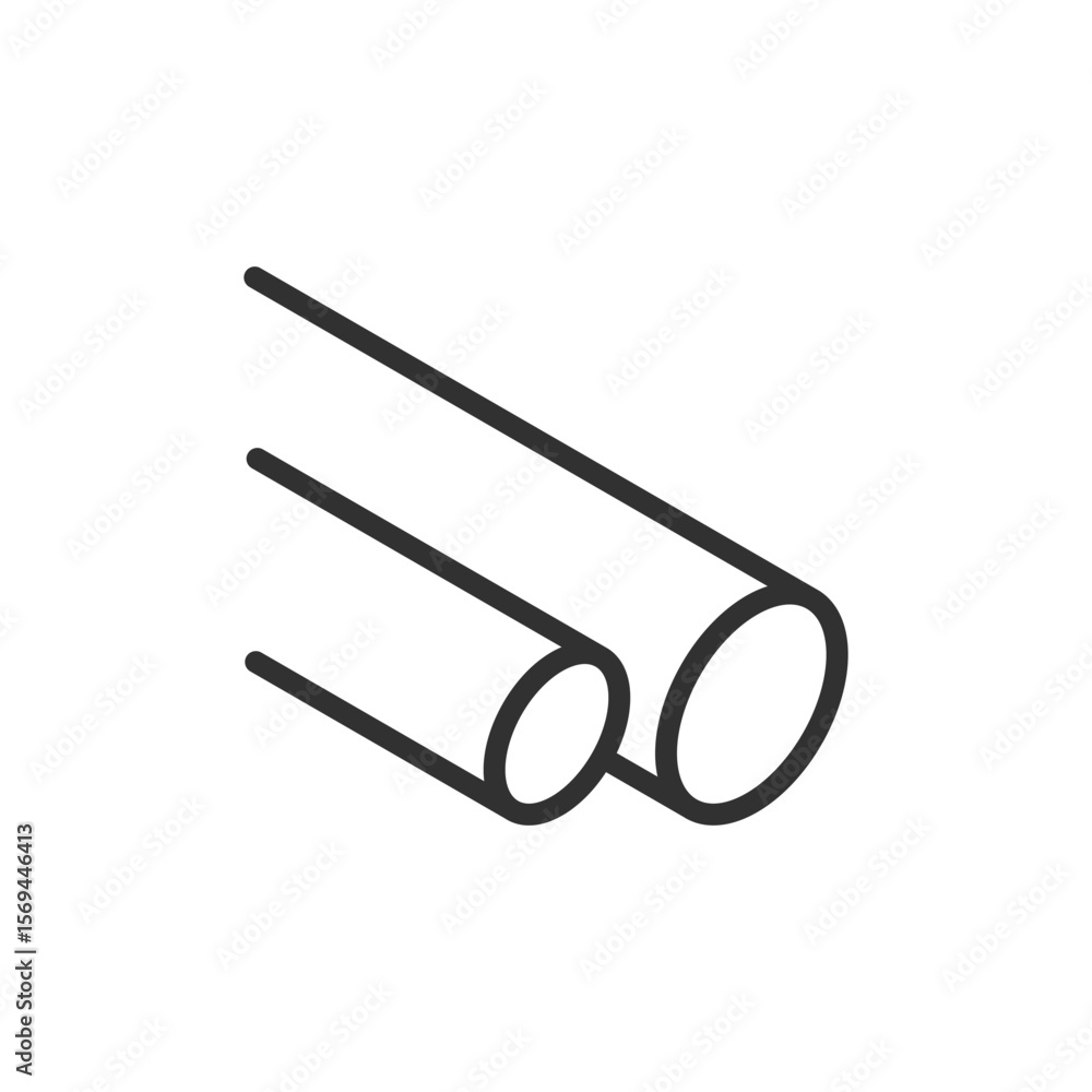 Pipes, linear icon. Construction tubing for water or gas systems. Line with editable stroke. Pipes, linear icon. Construction tubing for water or gas systems. Line with editable stroke.