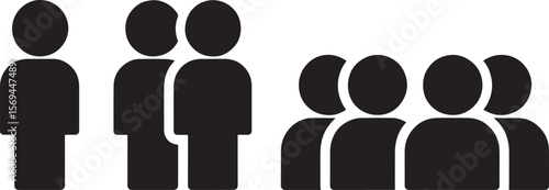 Group of people silhouettes isolated on white background silhouette