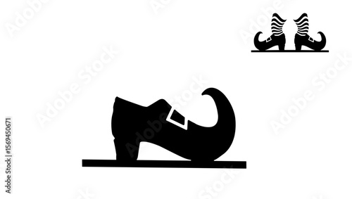 Witches Foot symbol, black isolated silhouette
