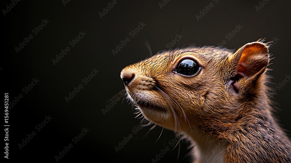 Fototapeta premium Macro Squirrel Portrait, Close-up Wildlife Eye