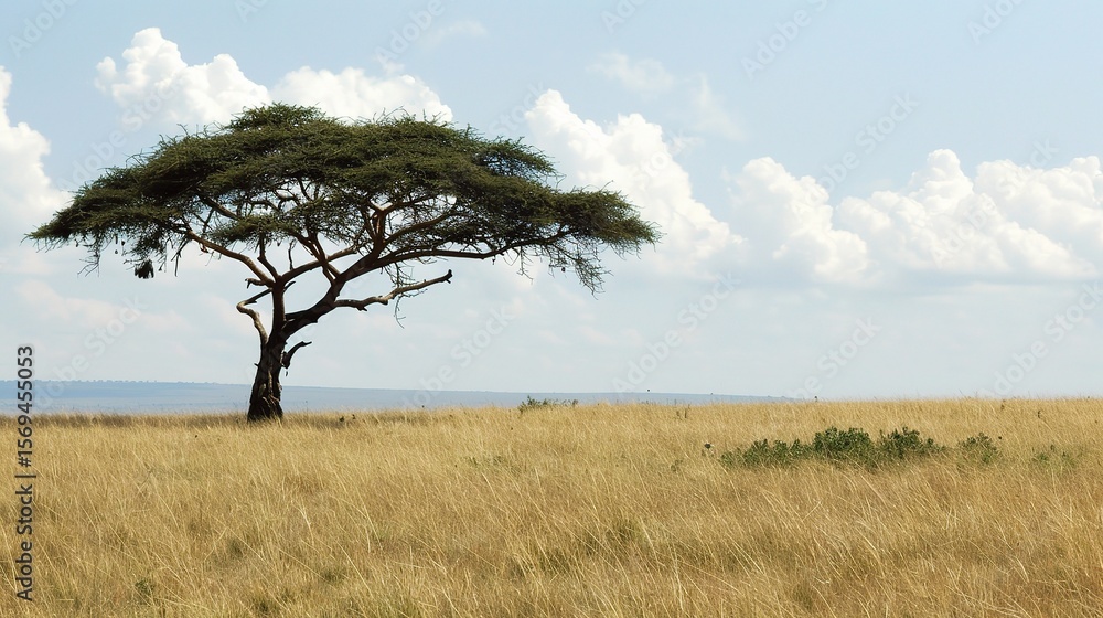 Close-up of an acacia tree with delicate yellow flowers clustered on branches, showcasing its feathery green leaves, thorny stems, and graceful canopy in a savanna, garden, or park setting under sunli Close-up of an acacia tree with delicate yellow flowers clustered on branches, showcasing its feathery green leaves, thorny stems, and graceful canopy in a savanna, garden, or park setting under sunli