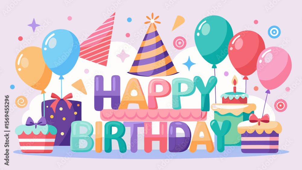 happy birthday card with balloons happy birthday card with balloons