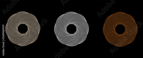 Gold, silver and bronze metal circle frames 3d vector realistic illustration. First, second and third place medals or buttons isolated on white background. Certified. Quality blank, empty badge set.