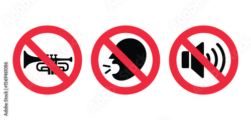 No Noise Signs - Loud Music, Talking, and Instruments