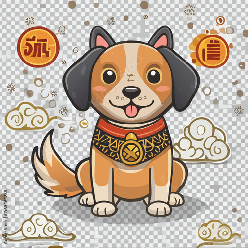 干支の戌のかわいいベクター素材