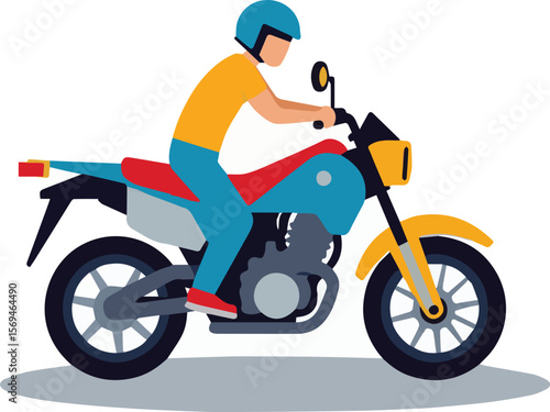 man on motorcycle 100% fully editable vector file.