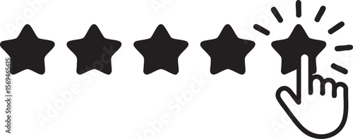 Crafting Excellence A Digital Hand Selecting a Fifth Star for Unparalleled Quality and Service on a Transparent Backdrop Symbolizing Top Tier Customer Satisfaction