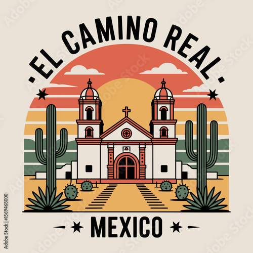 El Camino Real Mexico Mission Travel Poster