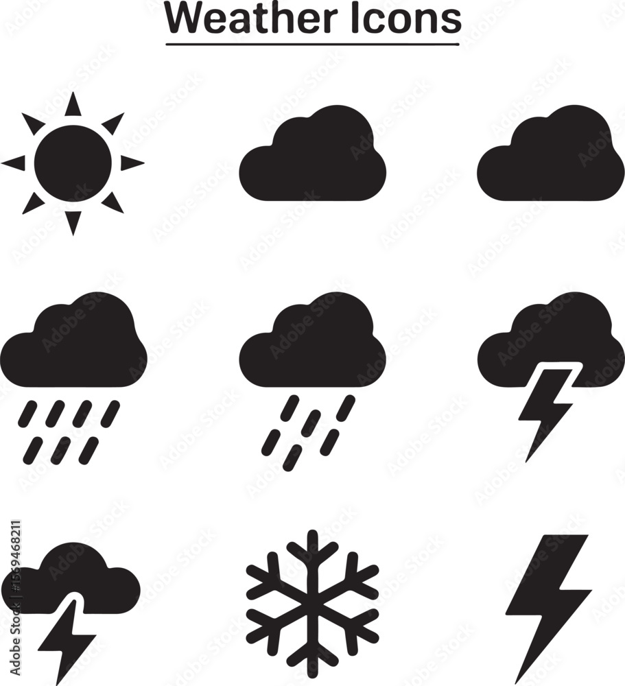 Modern Weather Signs | Vector Climate Graphics
Modern Weather Signs | Vector Climate Graphics