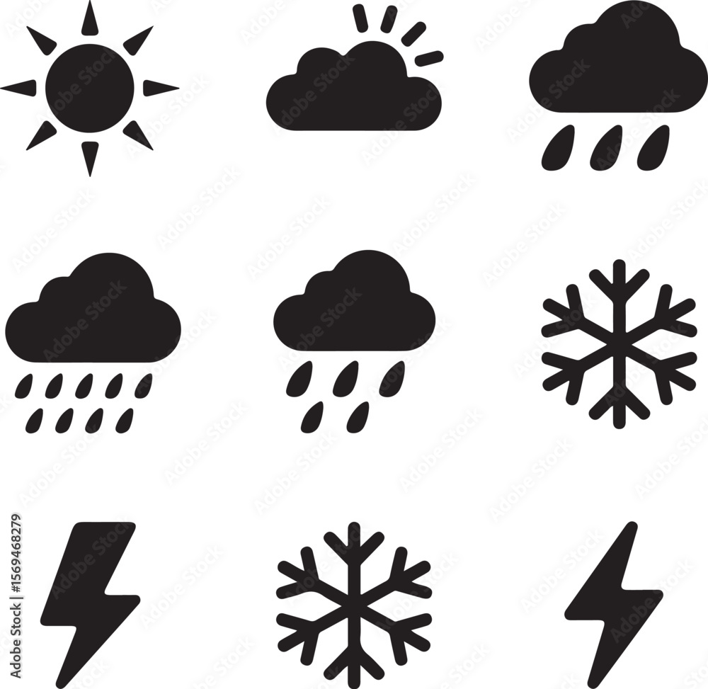 Modern Weather Signs | Vector Climate Graphics
Modern Weather Signs | Vector Climate Graphics