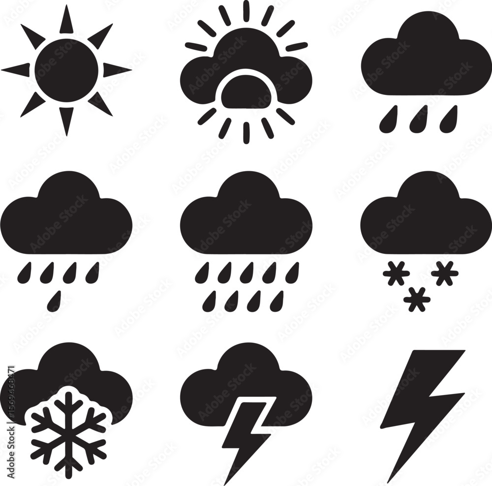 Modern Weather Signs | Vector Climate Graphics
Modern Weather Signs | Vector Climate Graphics