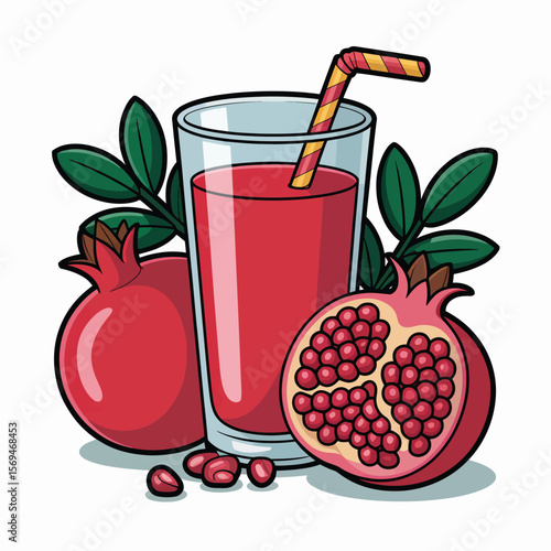 Delicious Pomegranate Juice with Fresh Fruit