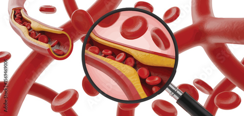 Closeup View of Arterial Plaque Buildup