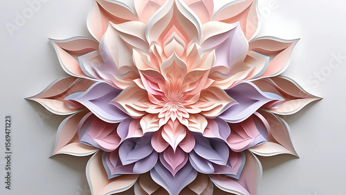 Wallpaper Mural Intricate Paper Flower Design Displaying Pastel Colors Torontodigital.ca