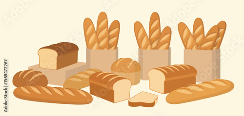 Assortment of Fresh Baked Breads and Baguettes