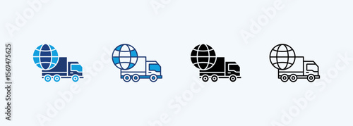 Global Logistics Icon Set Multiple Style Collection