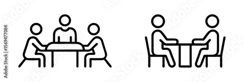People icons having business meeting 