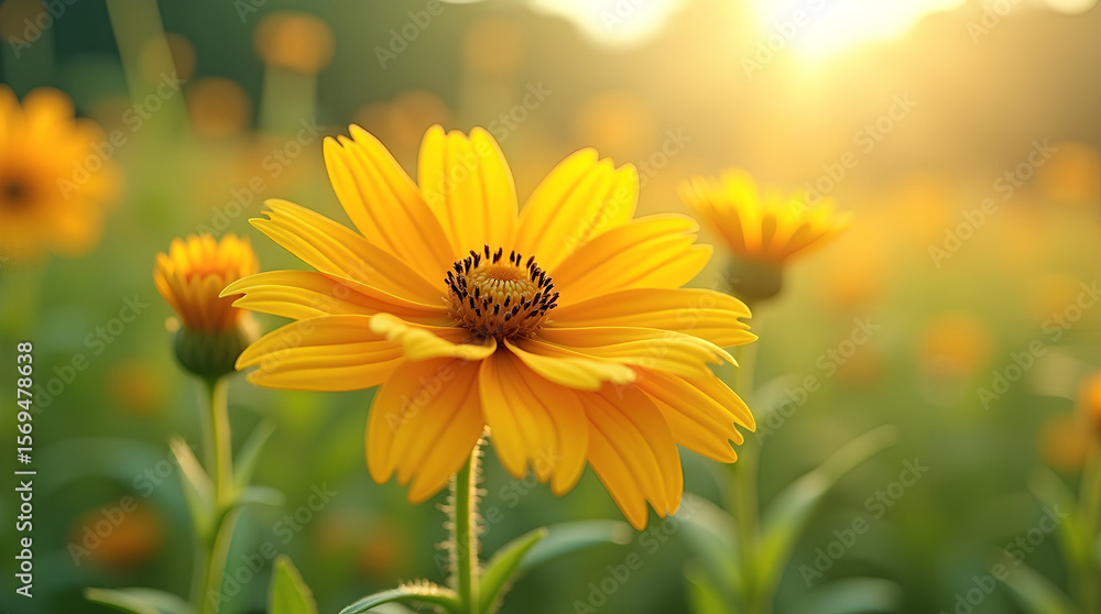 Obraz premium Leuchtend blühende Sommerblumen