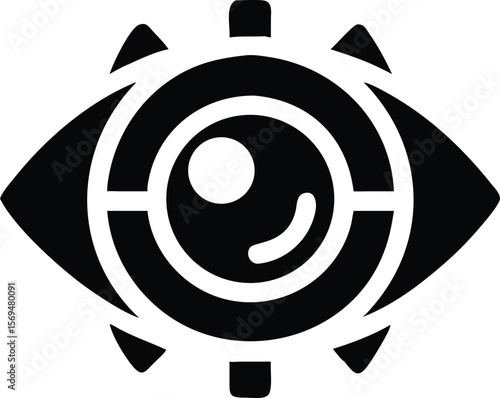 Mechanical eye surveillance icon