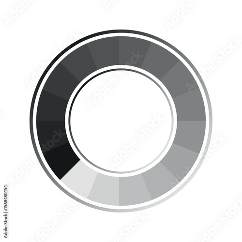 Greyscale circular color wheel chart vector icon