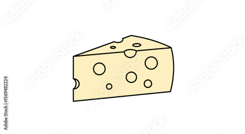 Cheese wedge hand-drawn minimal style yellow illustration