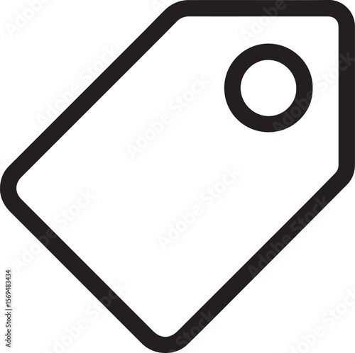 Price Tag Line Icon – Label and Discount Symbol