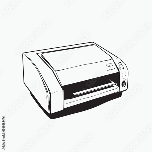 printer isolated on white background
