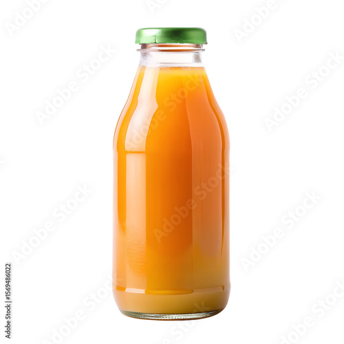 Orange juice bottle isolated on transparent background