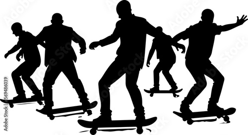 Skateboard, skateboarding  man  mountain, silhouette, 