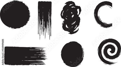 Abstract Brush Stroke Elements – Artistic Shapes, Ink Textures & Minimalist Accents