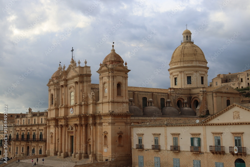Fototapeta premium Noto Cathedral (Cattedrale di San Nicolò) in Noto, Sicily, Italy