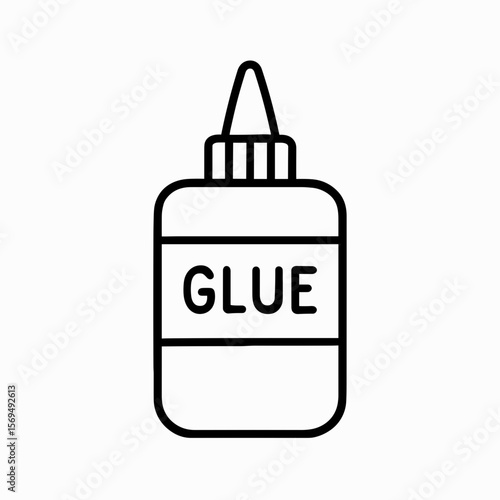 Glue bottle icon representing adhesion and crafting – outline