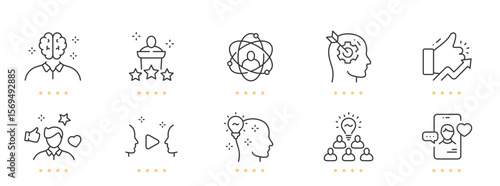 Influencer, blogger line icons. Editable stroke