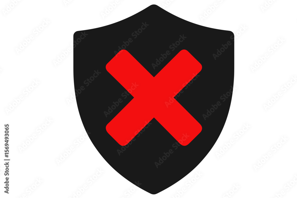 Obraz premium Vector Illustration of Blocked Security Shield Icon