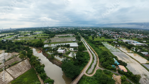aerial view of canal