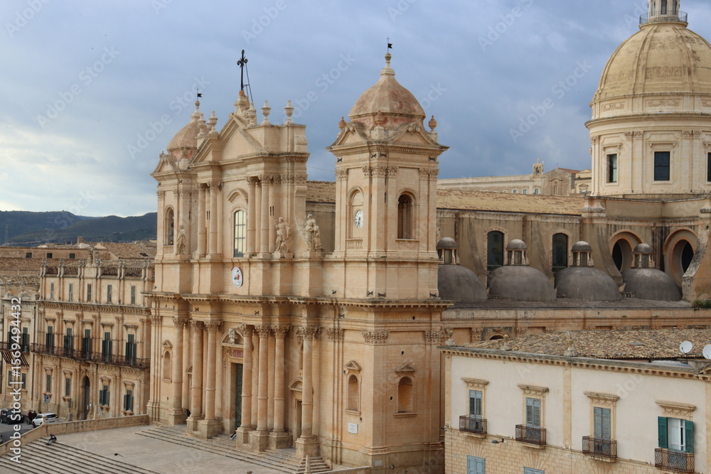 Fototapeta premium Noto Cathedral (Cattedrale di San Nicolò) in Noto, Sicily, Italy