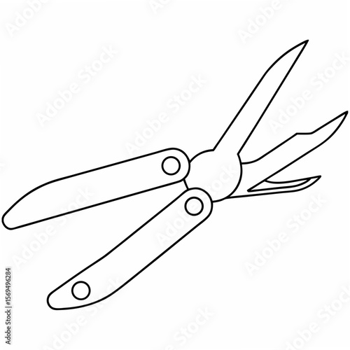 Multi tool with open blades and handles pliers knife