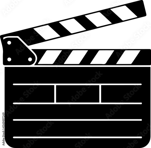 movie clapperboard silhouette vector illustration